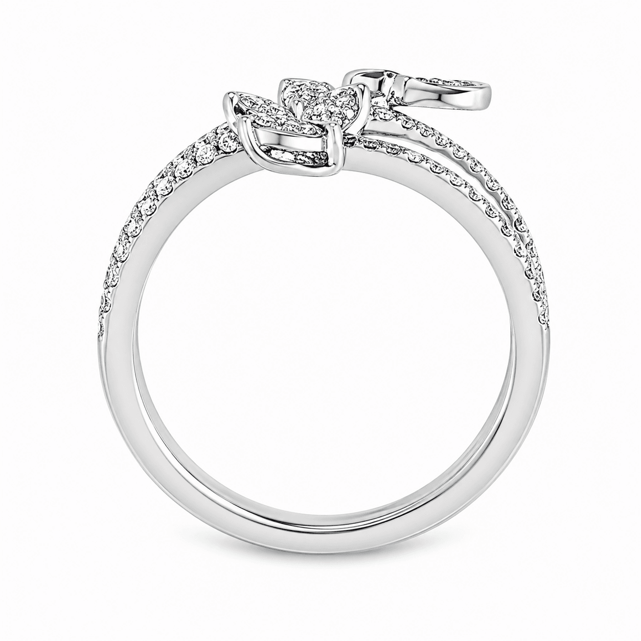 18K 0.33 CTW Diamond Flower & Butterfly Ring