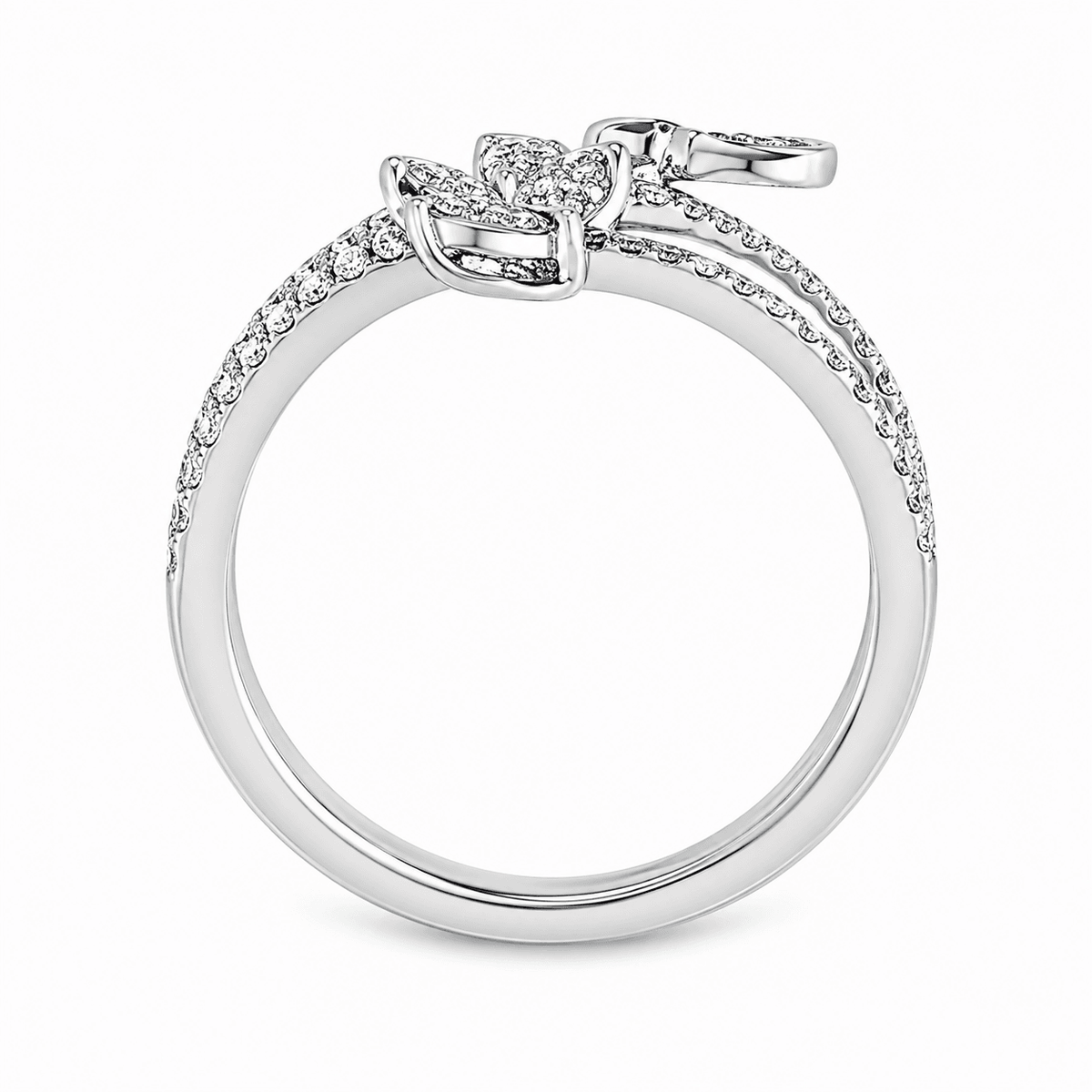 18K 0.33 CTW Diamond Flower & Butterfly Ring