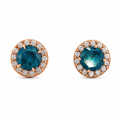 Diamond Halo Stud Earrings