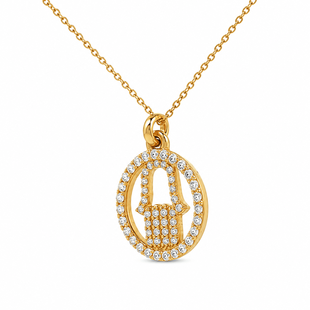 Diamond Hamsa Pendant Necklace
