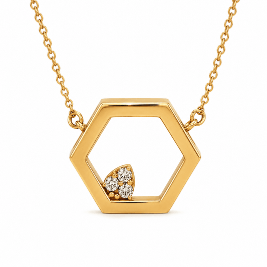 Diamond Hexagon Necklace