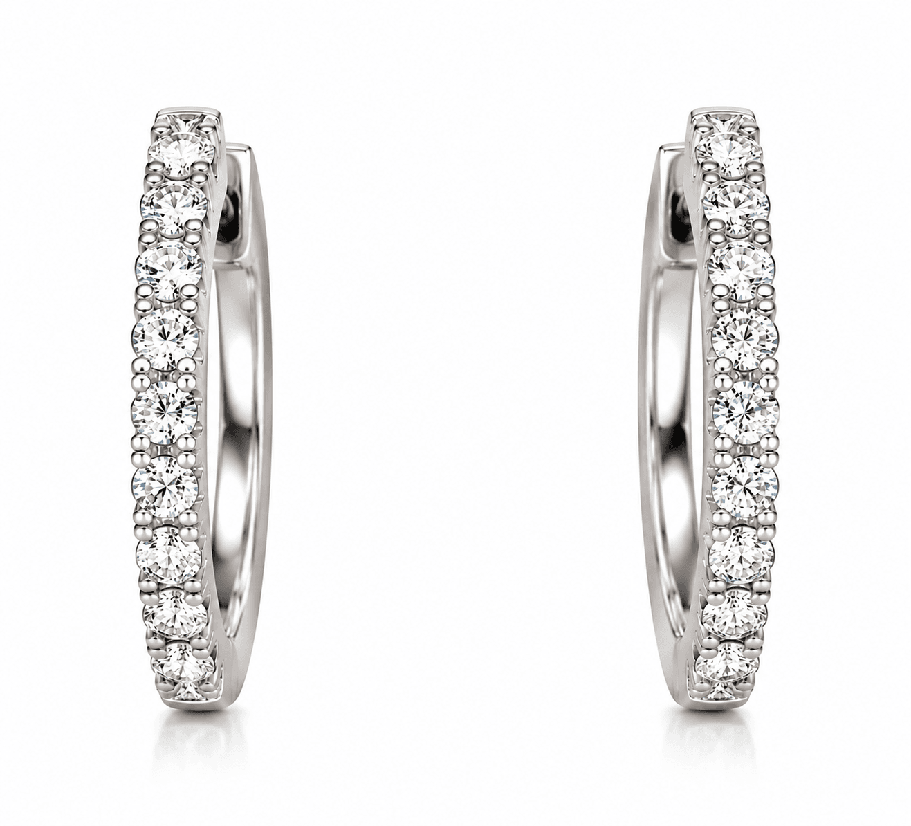 0.60 CTW Natural Diamond Huggie Hoop Earrings