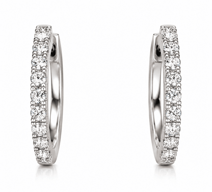 0.60 CTW Natural Diamond Huggie Hoop Earrings