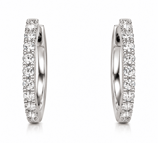 0.60 CTW Natural Diamond Huggie Hoop Earrings