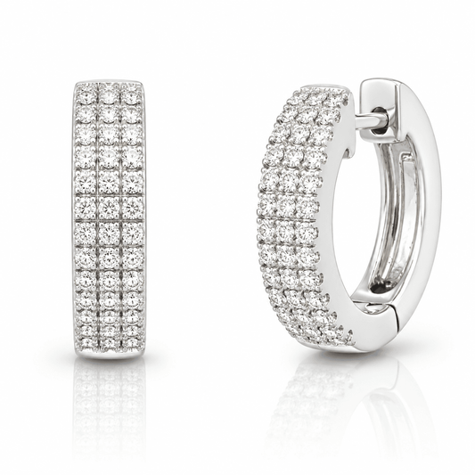 Diamond Huggie Hoop Earrings