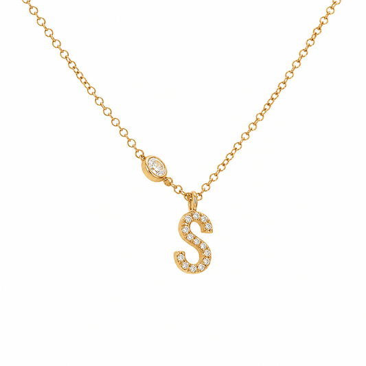 Diamond Initial S Necklace