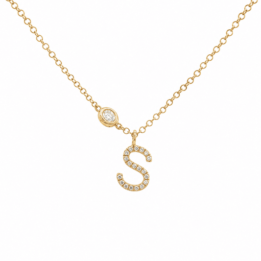 Diamond Initial S Necklace