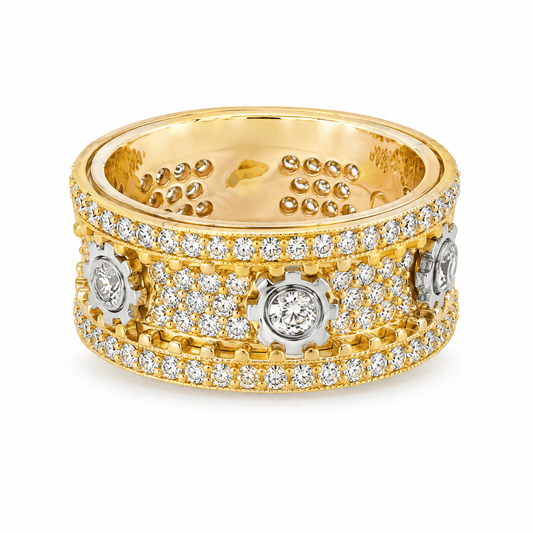 Diamond Moving Gear Fashion Ring