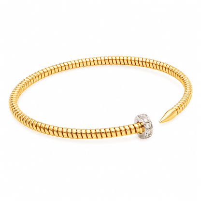 Diamond Nail Bangle Bracelet