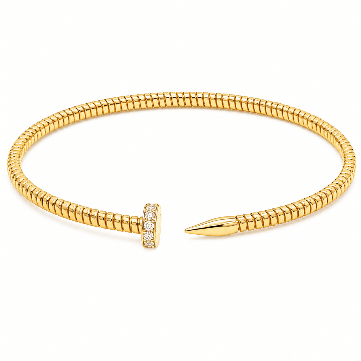 Diamond Nail Bangle Bracelet