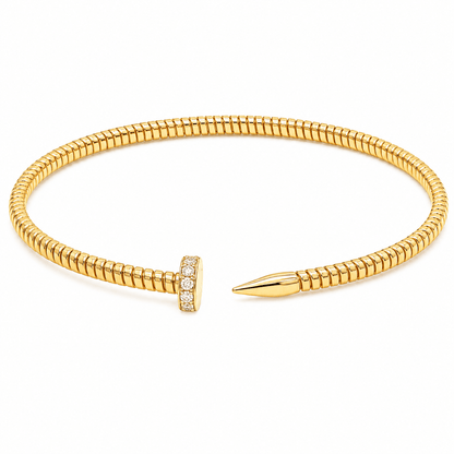 Diamond Nail Bangle Bracelet
