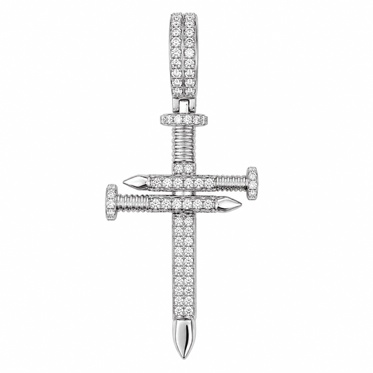 Diamond Nail Cross Pendant