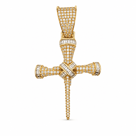 0.82 CT TW. Diamond Nail Cross Pendant