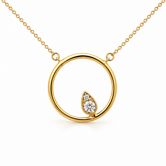 Diamond Open Circle Necklace