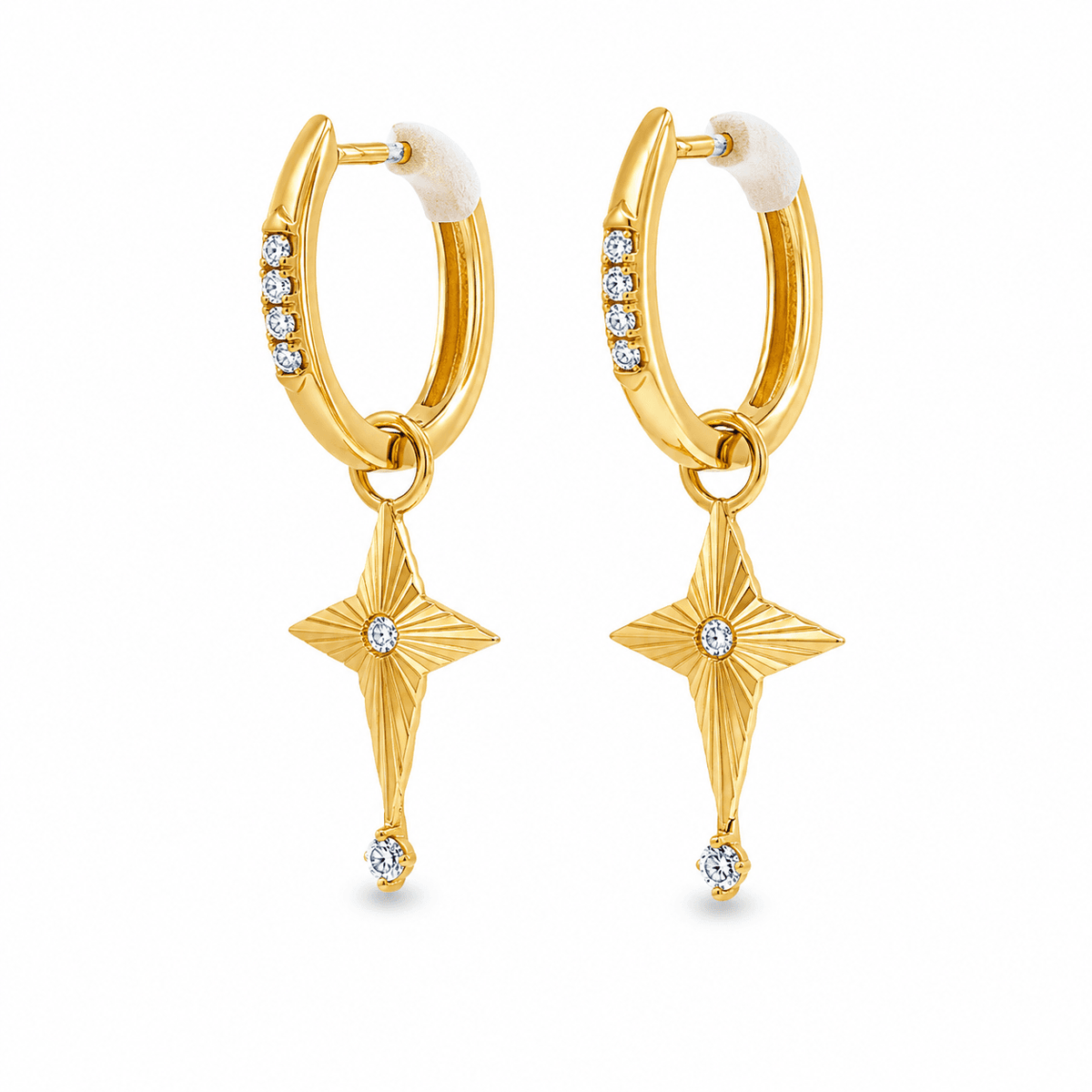 1/10 CT TW. Diamond Star Drop Earrings