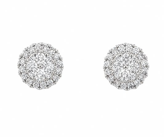 0.61 CT TW. Diamond Stud Earrings