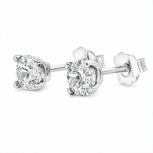 1/2 CTW Round Brilliant Diamond Stud Earrings