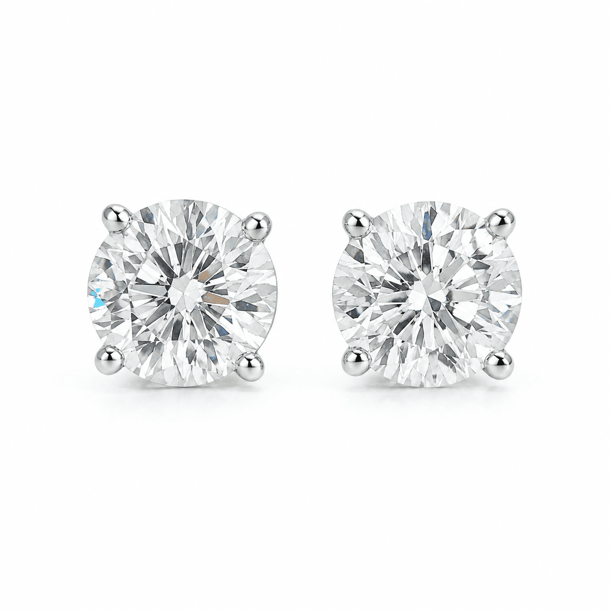 1.50 CTW Natural Round Brilliant Diamond Stud Earrings