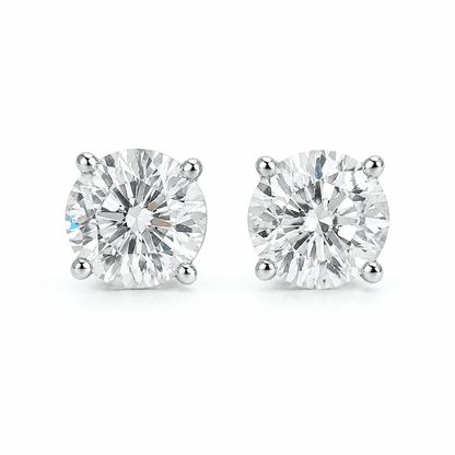 1.50 CTW Natural Round Brilliant Diamond Stud Earrings