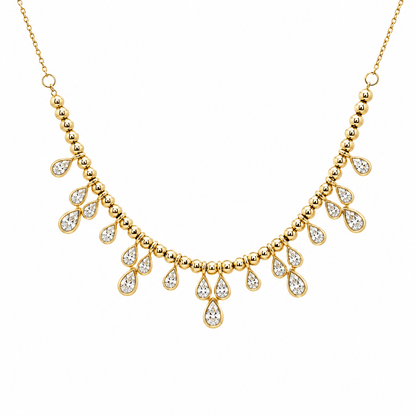 Diamond Teardrop Bead Necklace
