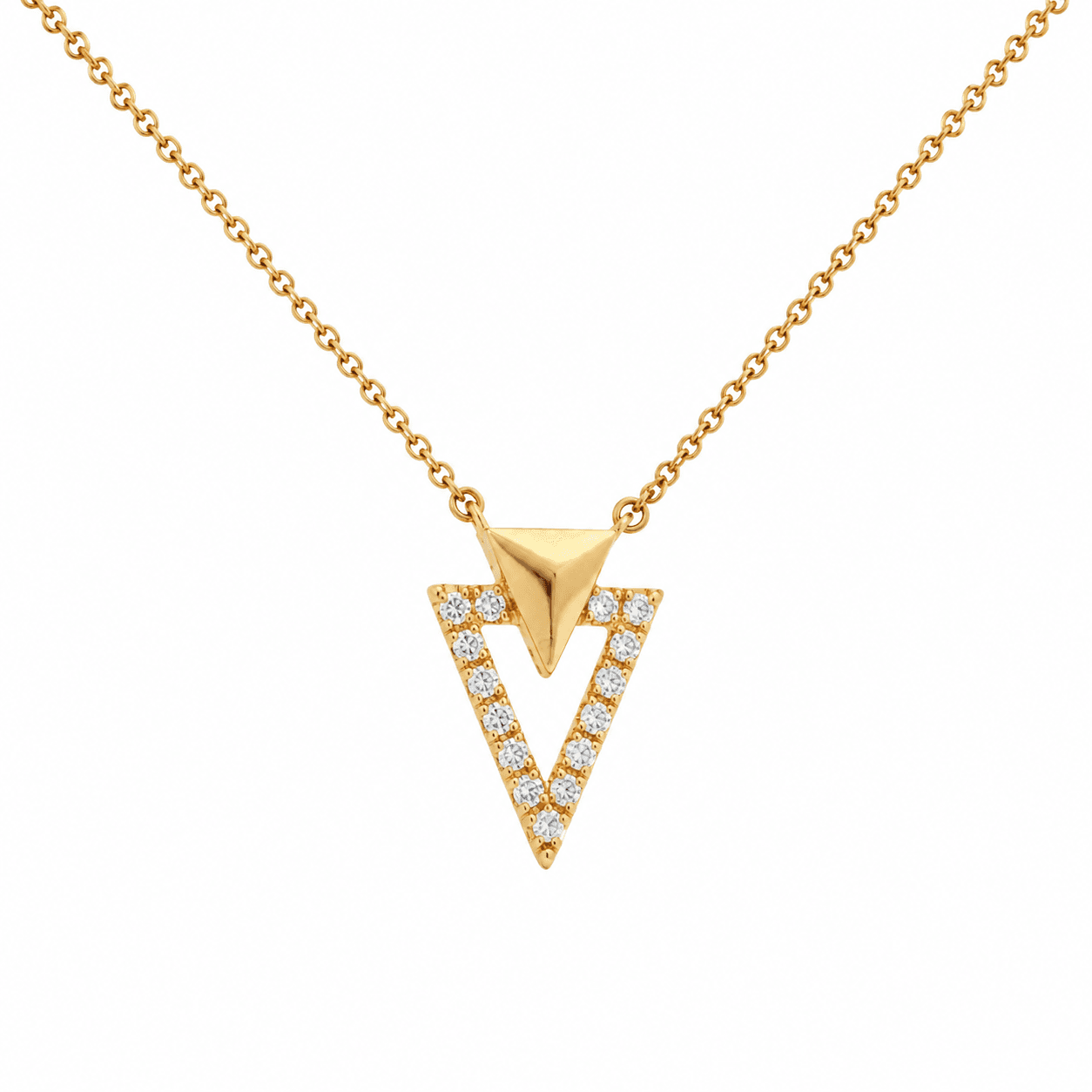 Diamond Triangle Pendant Necklace