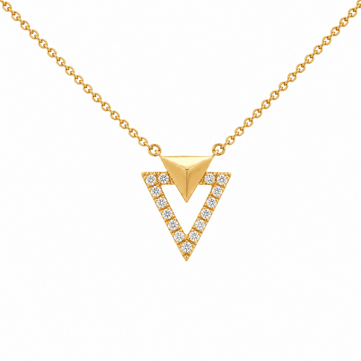 Diamond Triangle Pendant Necklace