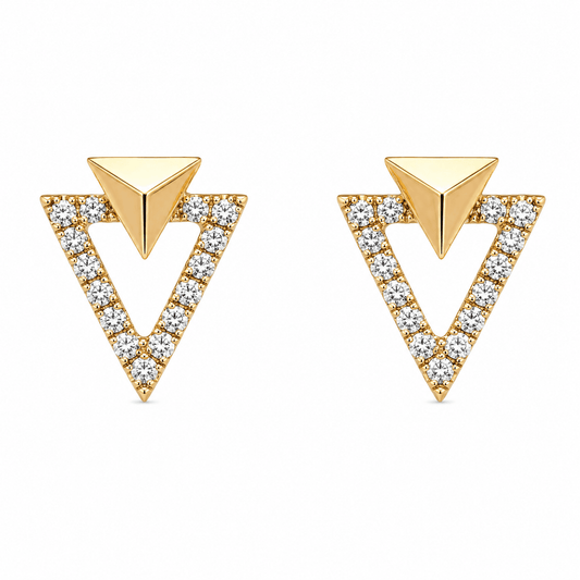 Diamond Triangle Stud Earrings