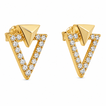 Diamond Triangle Stud Earrings