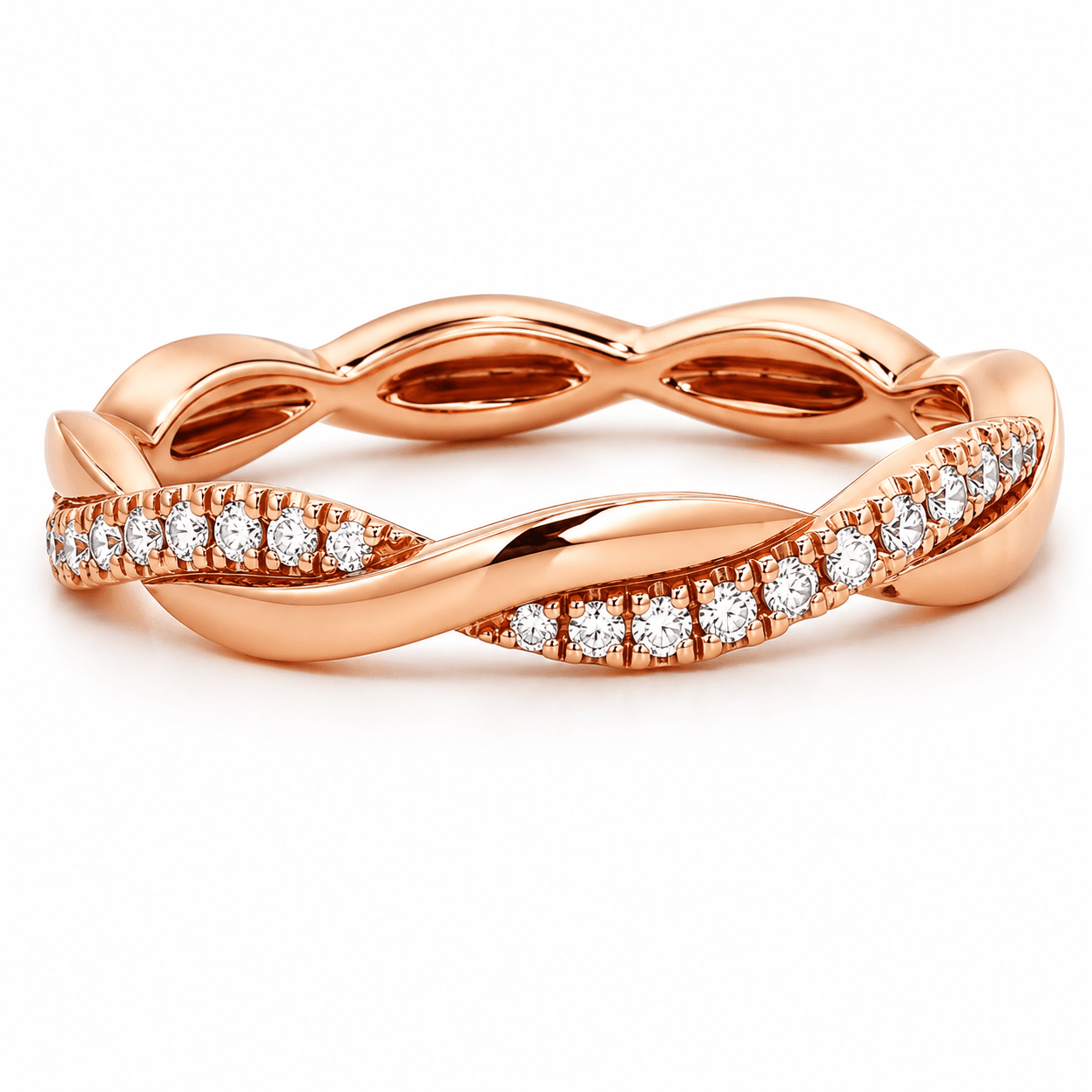 Rose Gold 0.11 CTW Diamond Twist Band