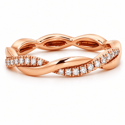 Rose Gold 0.11 CTW Diamond Twist Band