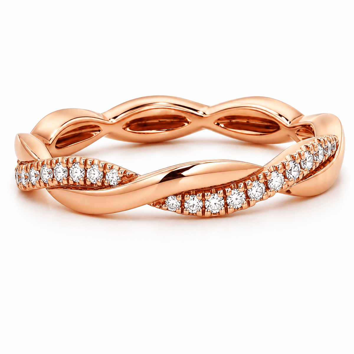 Rose Gold 0.11 CTW Diamond Twist Band