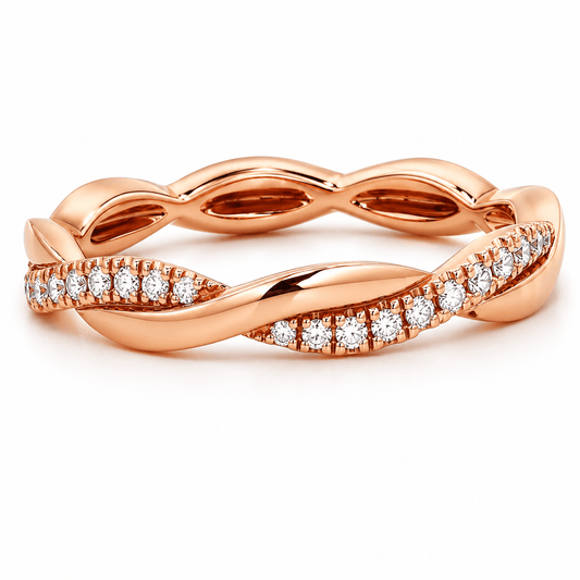 Rose Gold 0.11 CTW Diamond Twist Band