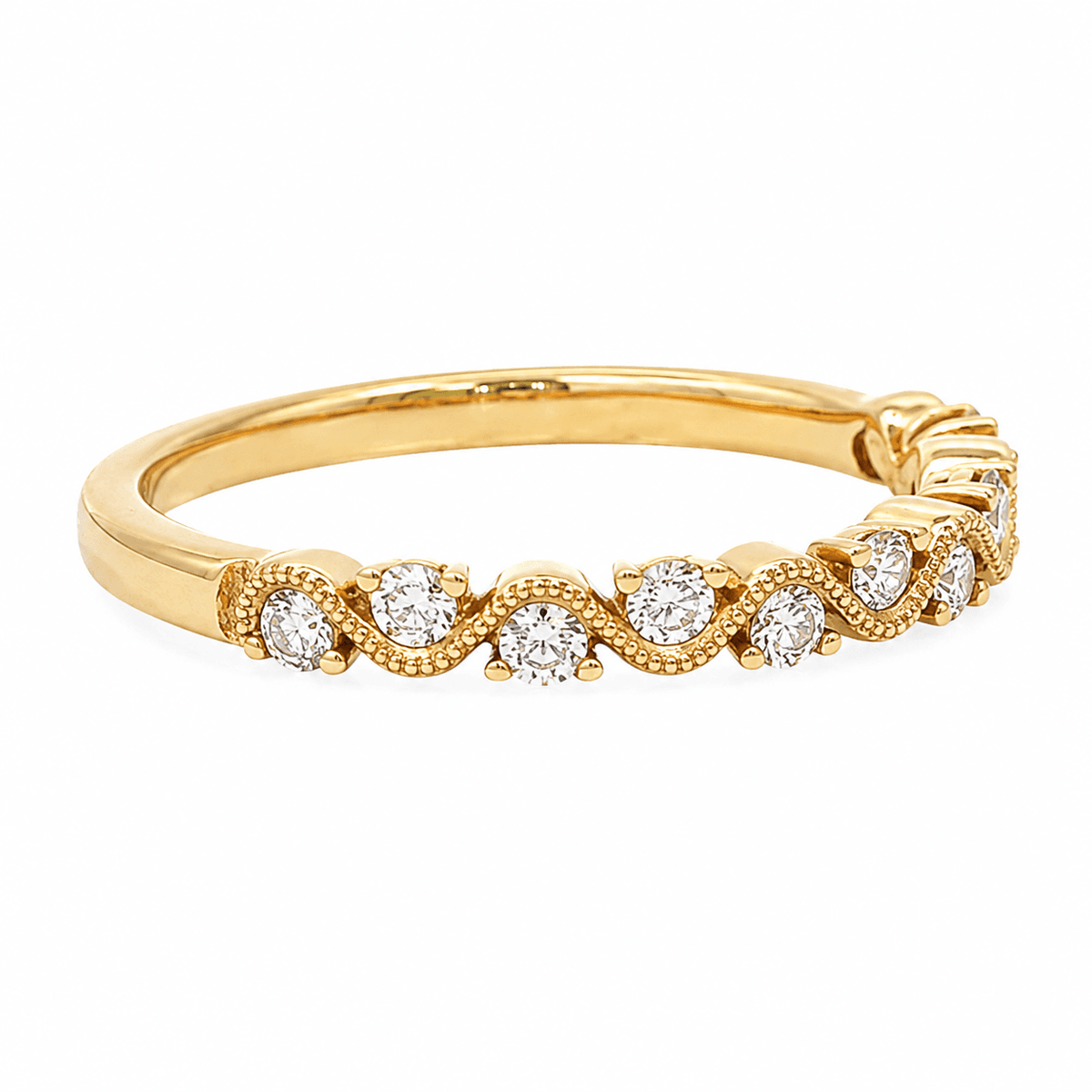 0.28 CT TW. Diamond Wavy Wedding Band
