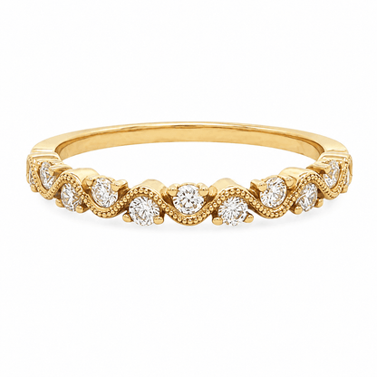 Diamond Wavy Wedding Band