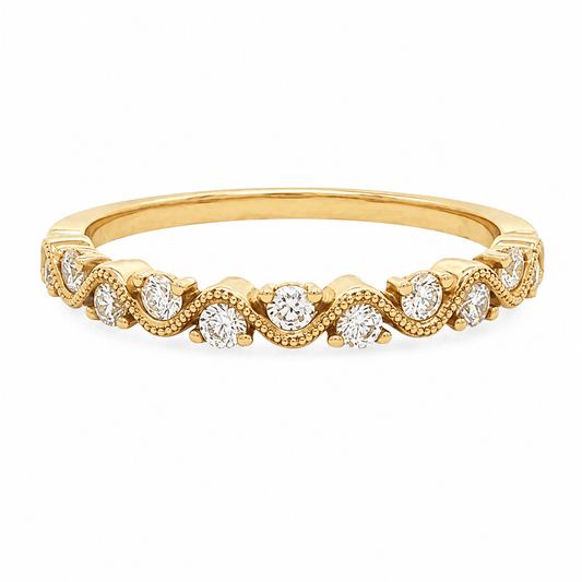 0.28 CT TW. Diamond Wavy Wedding Band