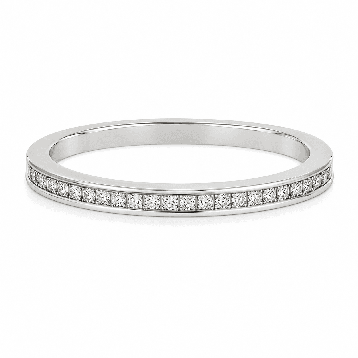 0.11 CTW Channel-Set Diamond Stackable Band
