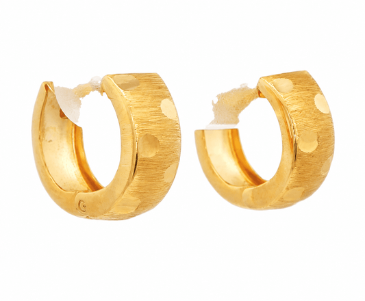 Dotted Huggie Hoop Earrings
