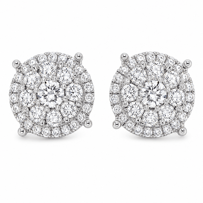 Double Halo Lab-Grown Diamond Stud Earrings
