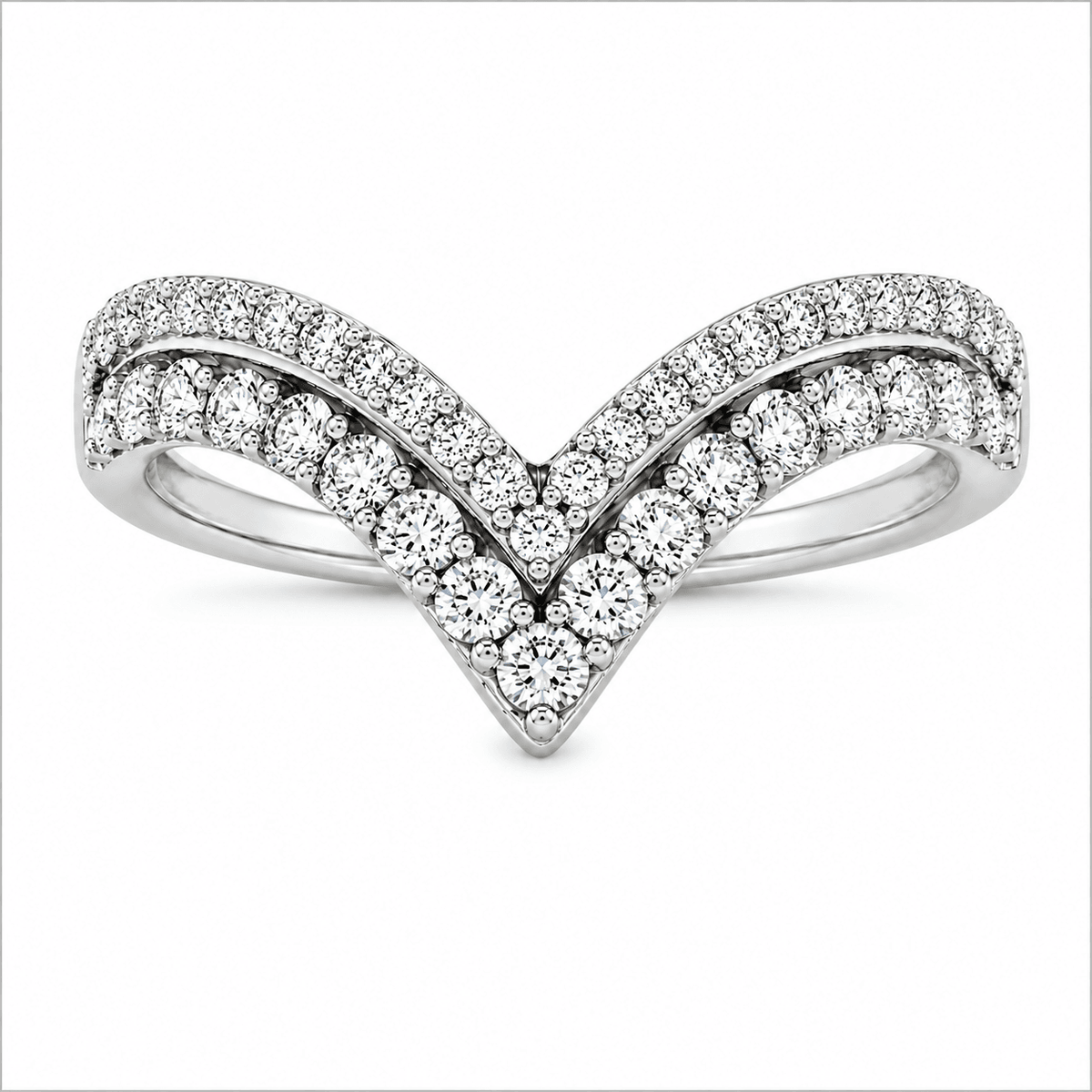 18K 0.50 CTW Double-V Diamond Fashion Ring