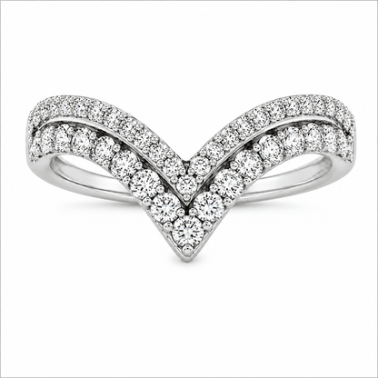 18K 0.50 CTW Double-V Diamond Fashion Ring