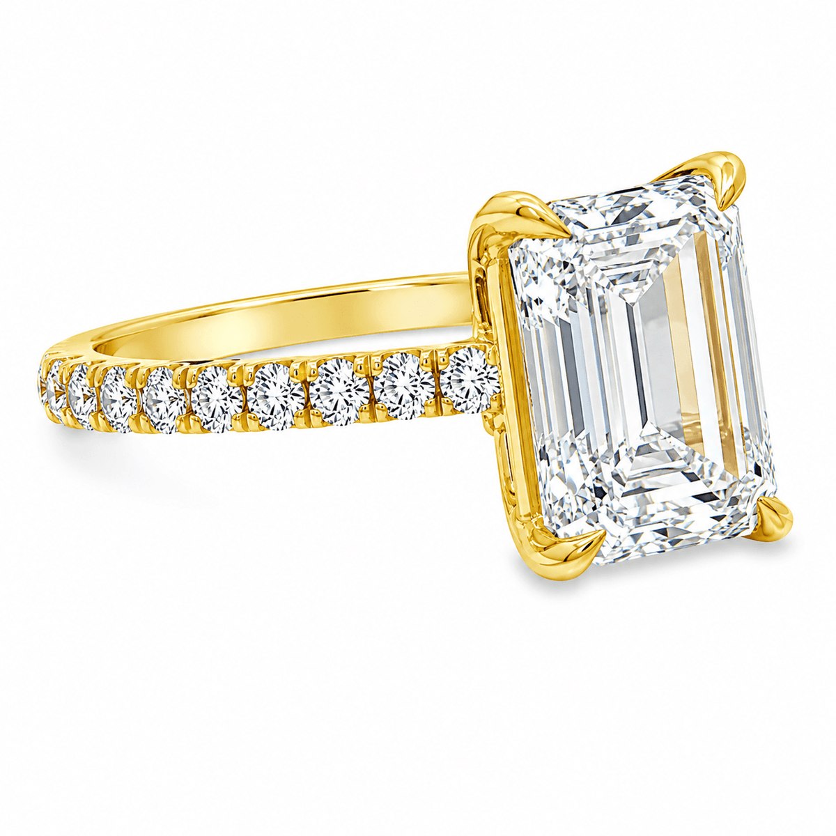 3.43 CTW Emerald-Cut Lab-Grown Diamond Engagement Ring