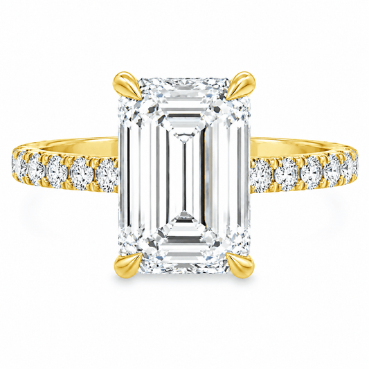 3.43 CTW Emerald-Cut Lab-Grown Diamond Engagement Ring