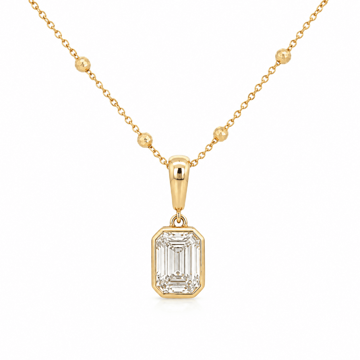 Emerald-Cut Lab-Grown Diamond Pendant