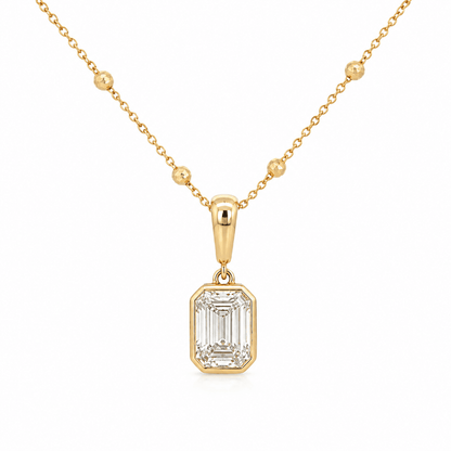 Emerald-Cut Lab-Grown Diamond Pendant
