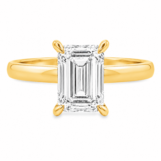 2 CT Emerald-Cut Lab-Grown Diamond Solitaire Engagement Ring