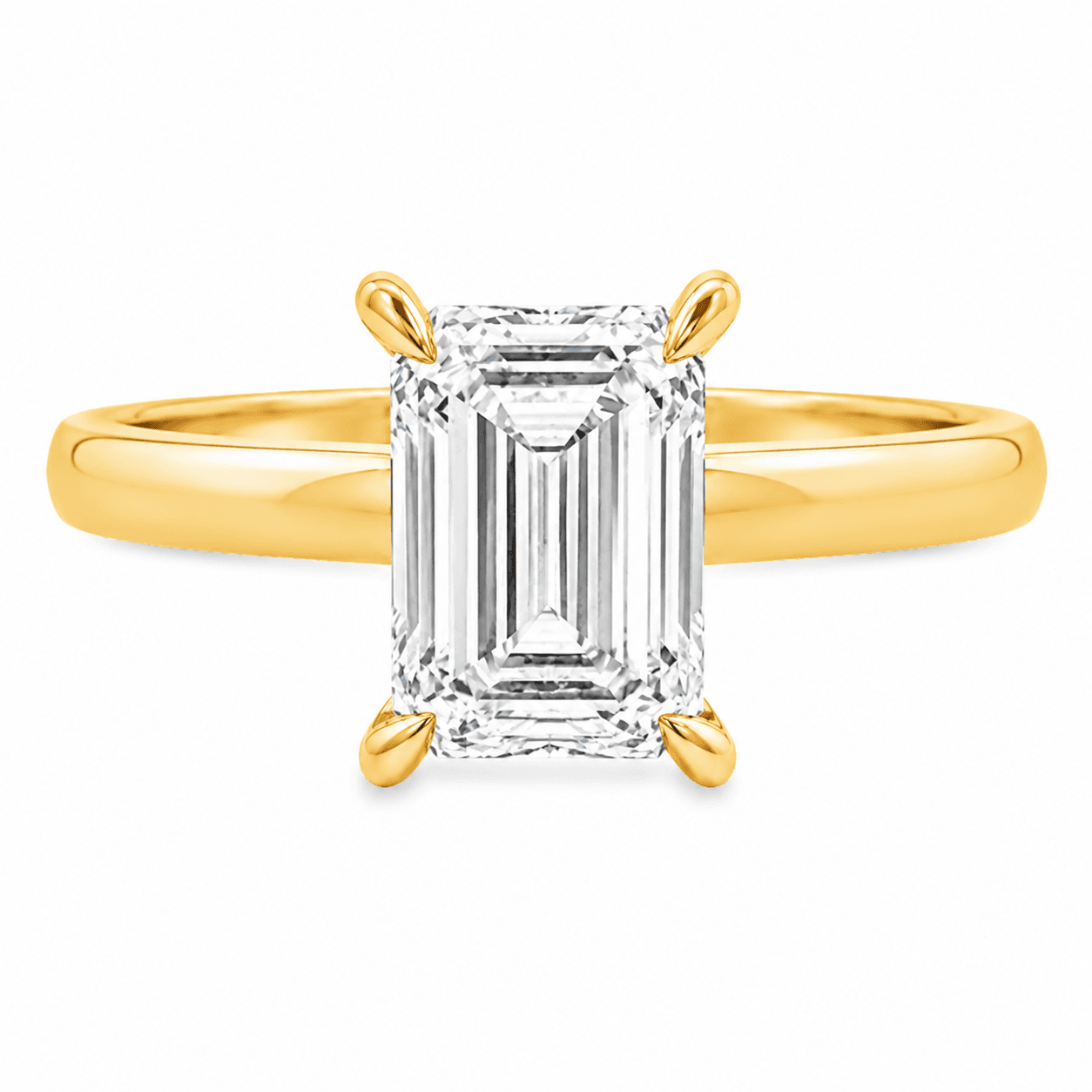 2 CT Emerald-Cut Lab-Grown Diamond Solitaire Engagement Ring