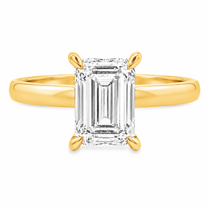 2 CT Emerald-Cut Lab-Grown Diamond Solitaire Engagement Ring