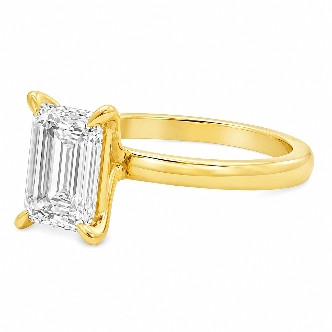 2 CT Emerald-Cut Lab-Grown Diamond Solitaire Engagement Ring