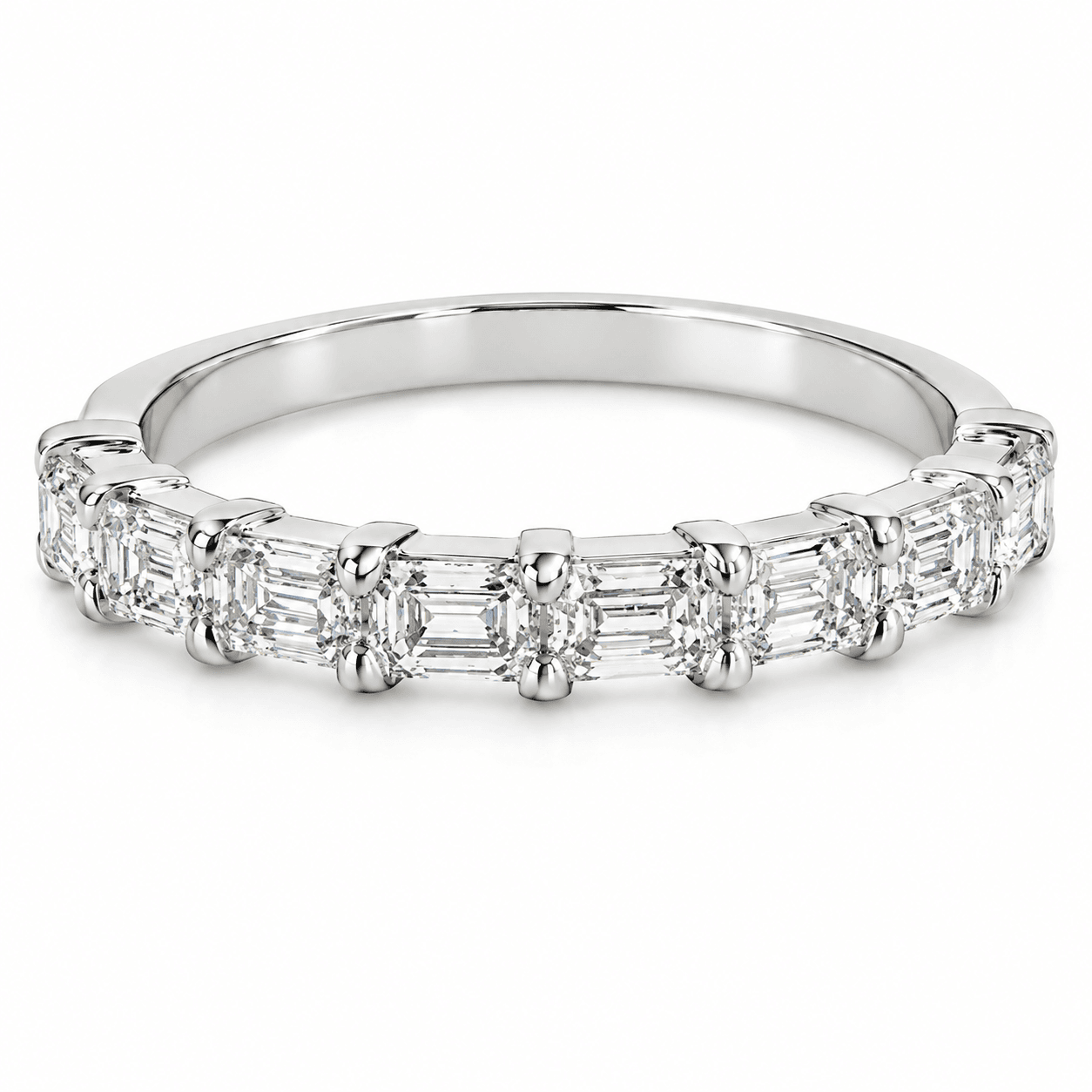Emerald-Cut Lab Diamond Wedding Band