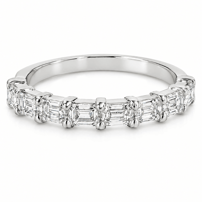 Emerald-Cut Lab Diamond Wedding Band